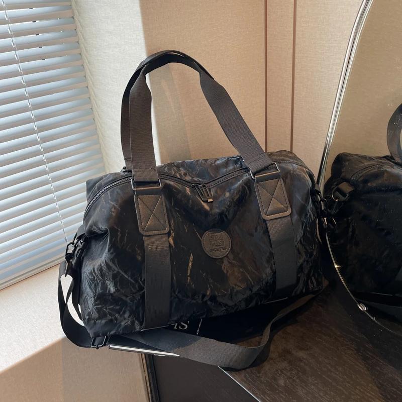 Geantă de călătorie de culoare uni, PU, cu fermoar de mare capacitate, versatilă, casual, geantă de umăr, moale și modernă, tip duffle de călătorie