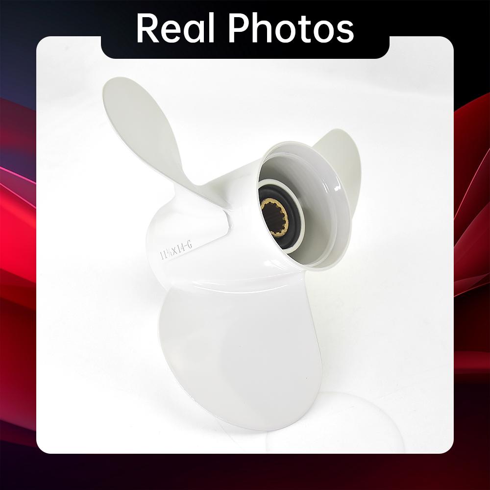 3-Blatt-Propeller für Yamaha T25-60PS / für Honda 35-60PS Motoren Teilenummer #663-45958-00 11-1/4 x 14 Aluminiumlegierung mit 13 Keilwellen