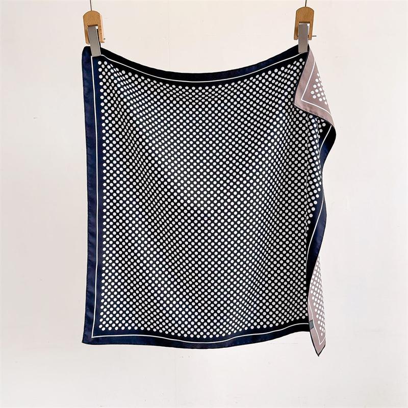 Luxury Brand Square Scarf Design Double Side Shawl Wrap 70cm Print Twill Silk Women Hijab Female Foulard Headband Bandana