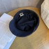 Street Solid Color Style Navy Flat Top Cap Breathable Fabric Urban Casual Wear