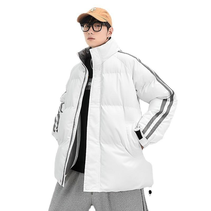Mens Winter Cotton Jacket Unisex Thick Stand Collar Coat Casual Warm Outerwear Youth