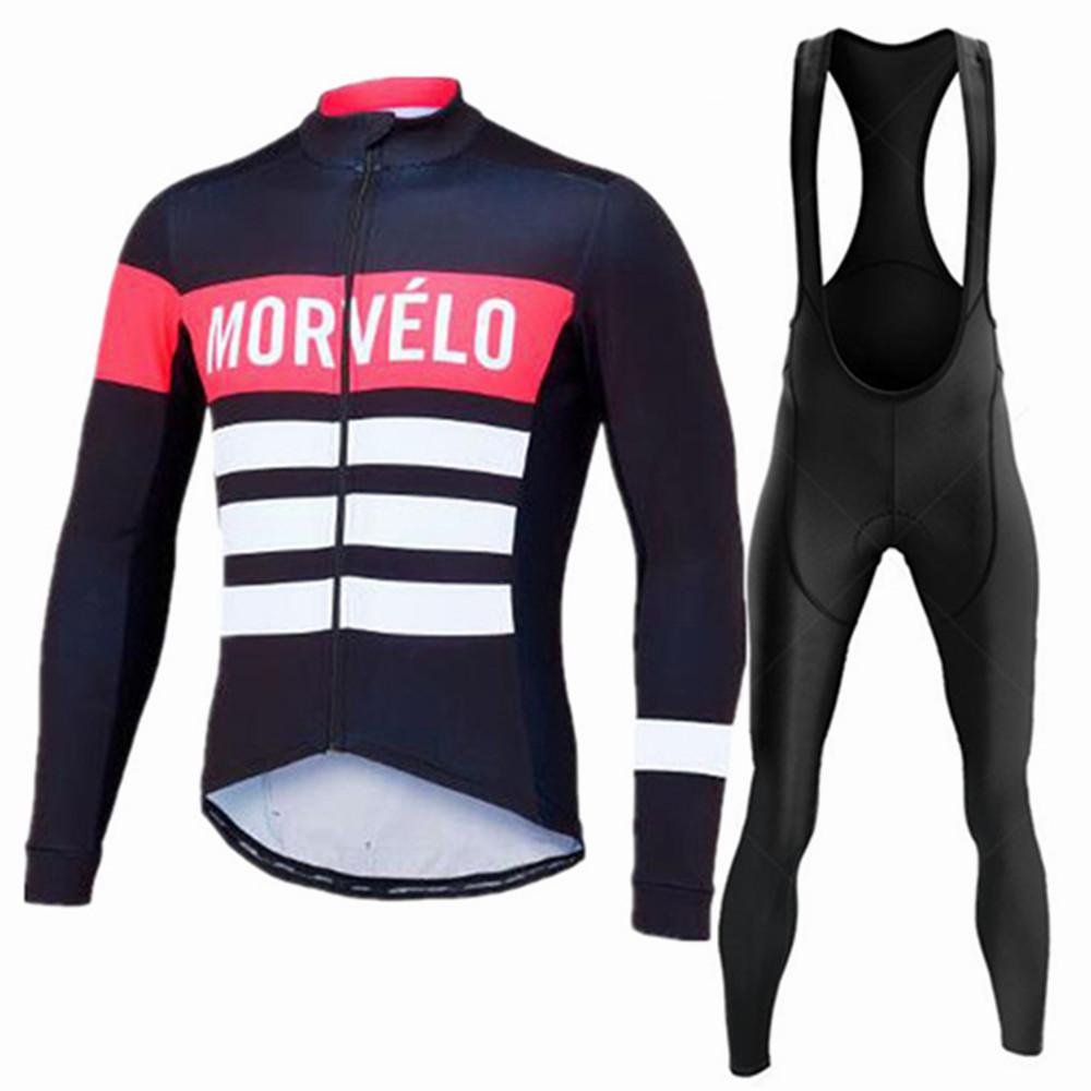 2026 Morvelo Autumn Cycling Jersey Set Men Long Sleeve Bike Clothing MTB Uniform Maillot Ropa De Ciclismo Sports Bicycle Bib Pants
