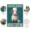 Your Butt Napkins Pig Lady Funny Humorous Retro Bathroom Wall Art Poster Print Toilet Animal Canvas Painting Room Home Decor
