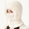 **Women Knit Balaclava Face Mask Neck Warmer Ear Flap Fleece Lined Outdoor Cycling Winter**