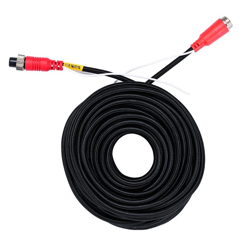 

Braided 4-Core Full Copper Aviation Cable, Double Shielded Spring Extension, Male to Female Connector. 10m 4-Core
