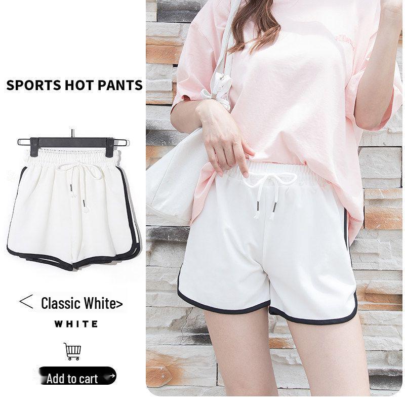 

Women s High-Waisted Quick-Dry Summer Sports Shorts - Trendy Wide-Leg, Plus Size Casual Fitness Pajama Pants S (30-42.5 kg) белый