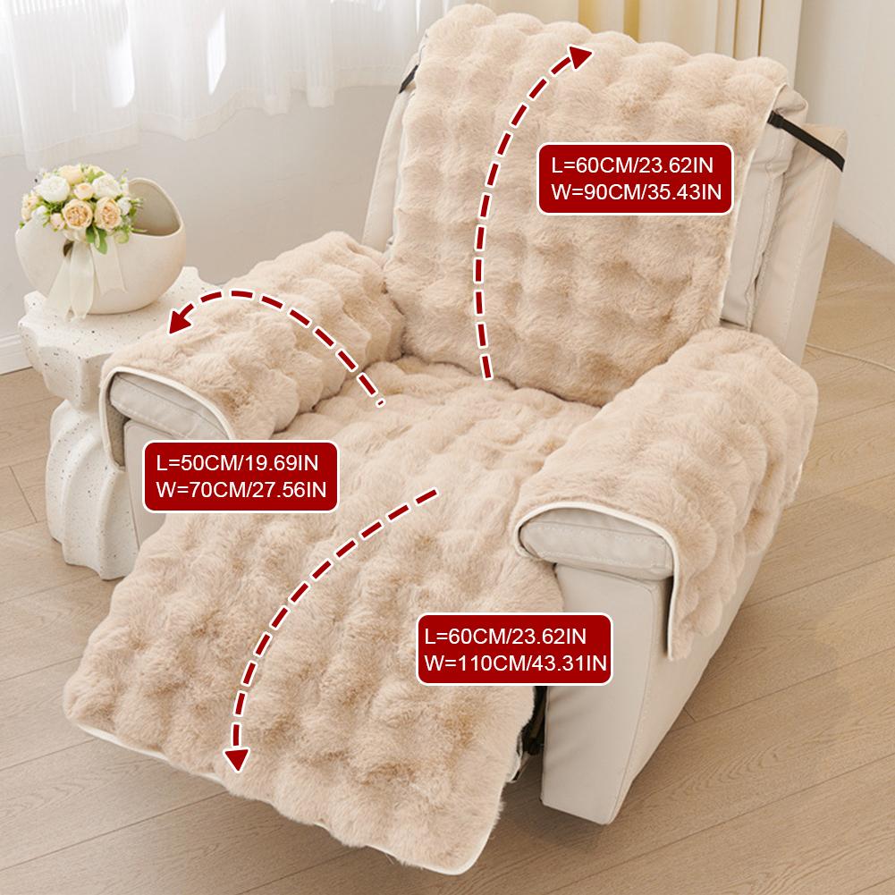Plush Recliner Cover Comfortable Recliner Single Sofa Warm Cushion Washable Household Sofa Cover Chair Couch Cover Winter Padded