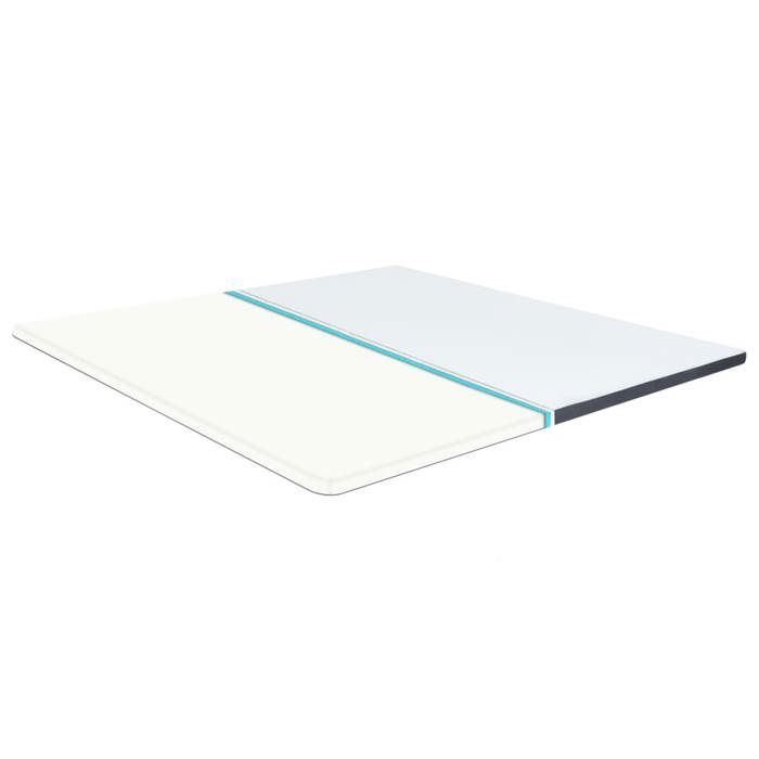 VidaXL Surmatelas de Sommier Tapissier Protège-matelas Lit Protecteur Housse Lavable Confortable Doux Blanc et Gris Foncé 288217