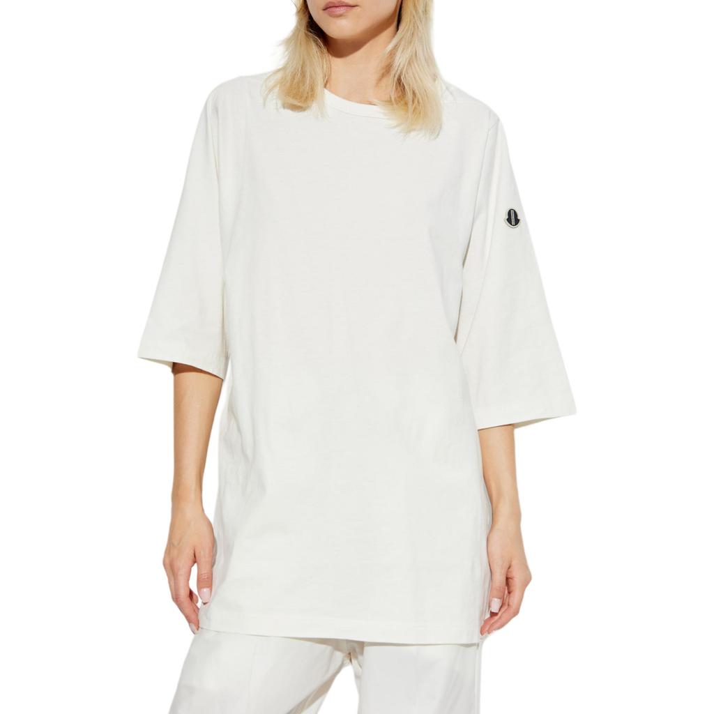 Moncler T-shirt a maniche corte con scollo rotondo in maglia X Rick Owens Bianco Unisex Top MU02D8C01-M4630-41