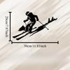 Vintage Skier Metal Wall Art Iron Sculpture Indoor Outdoor Decor Holiday Sports Gift