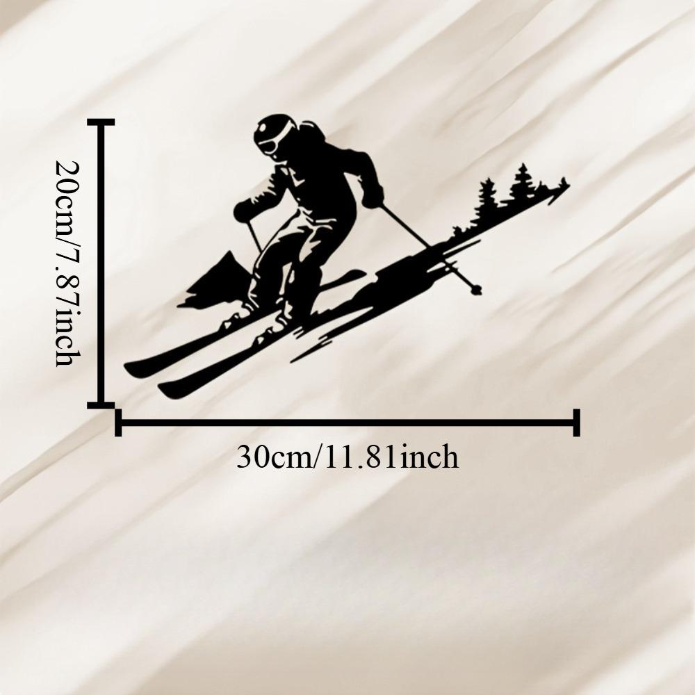 Vintage Skier Metal Wall Art Iron Sculpture Indoor Outdoor Decor Holiday Sports Gift