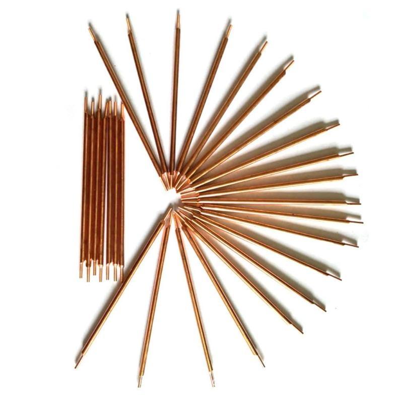 2 Pieces 18650 Battery Alumina Copper Electrode for Head for Polymer Battery Lithium Battery Electrical Work Wear Resist