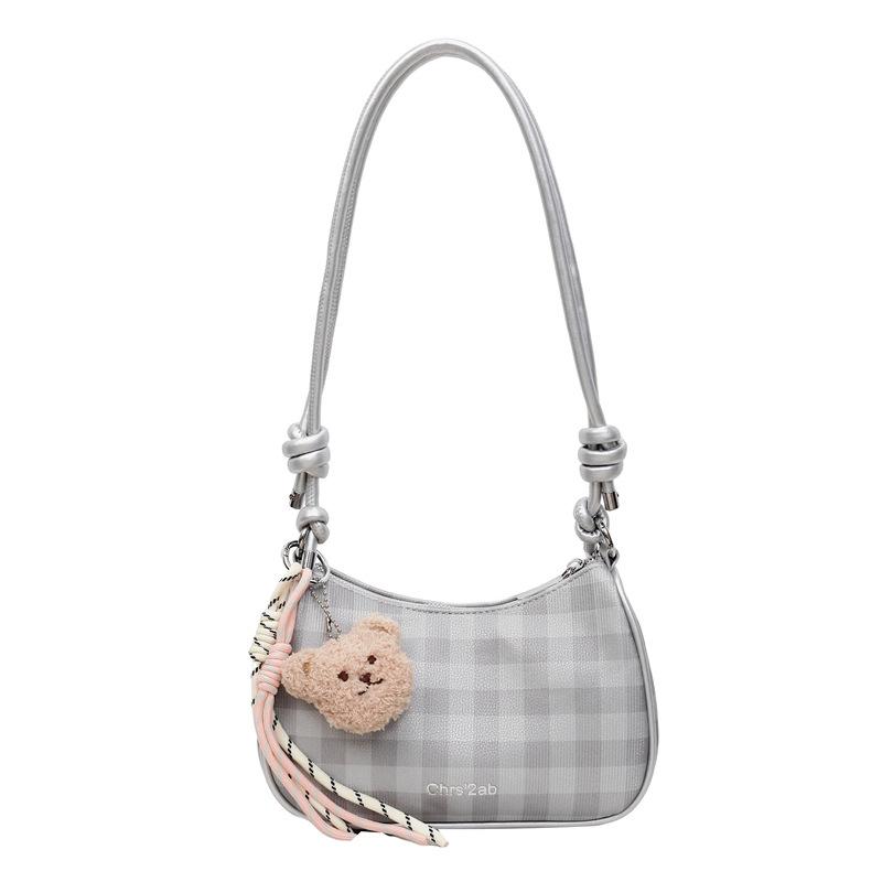 Underarm Bag Women's New Fashion Plaid Versatile Portable Shoulder Bag High-end Messenger Dumpling Bag