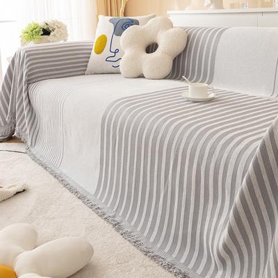 Black Line Sofa Cover Chenille Anti-Scratching Cloth Simple Sofa Full Cover Towel Four Seasons Universal