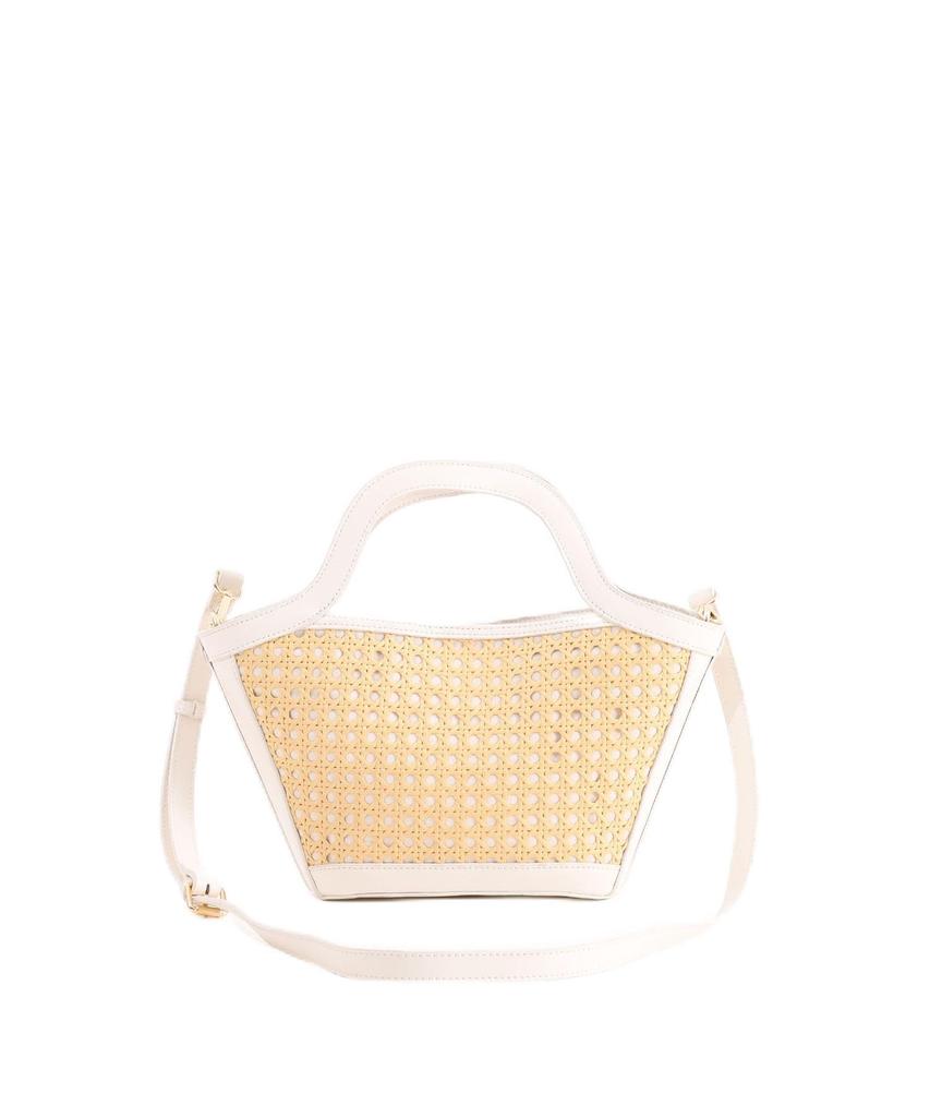 Cuco Bamboo Sheet x Faux Leather Crite 2-Way Tote Bag, 2413111033, Off-White (002)