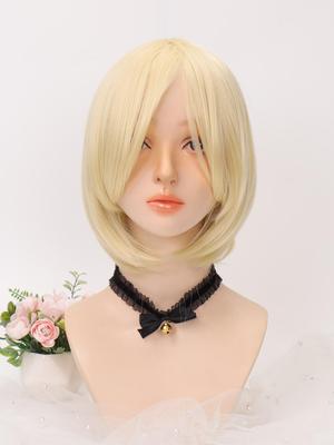 Golden Short Cosplay Button Wig Versatile Bob