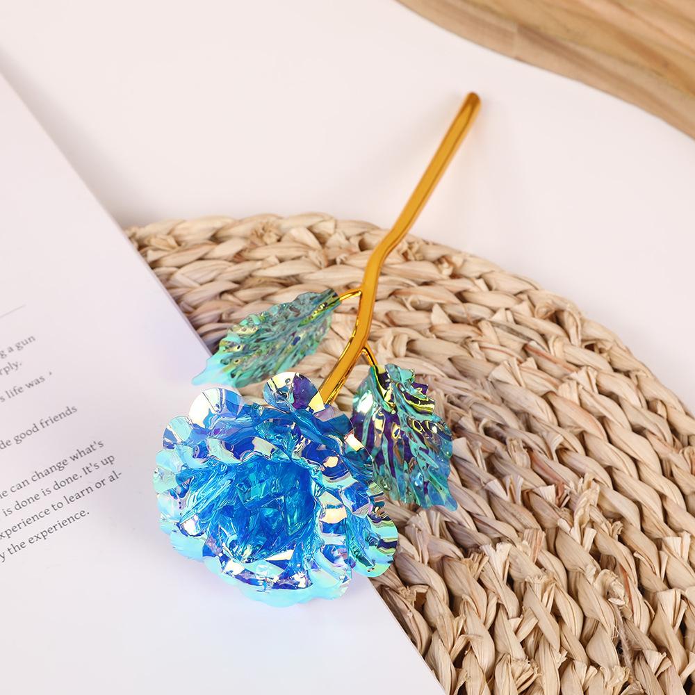 10PCS Valentine's Day Creative Gift Foil Plated Rose Gold Rose Lasts Forever Love Wedding Decor Lover Roses Creative Gift