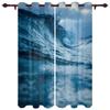 Blue Sea Water Wave Landscape Windows Curtains for Bedroom Modern Printing Blinds Curtain For Living Room Home Decor