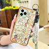Durable Kickstand Phone Case For Oukitel C21 Pro Wrist Strap Dirt-resistant Phone Holder Cartoon Cute Fashion Design