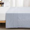 King size flat sheet (250x290cm), bed sheet, organic cotton upper sheet, 100% washed cotton, solid light blue