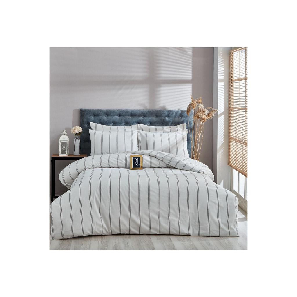 Atlantis Garngefärbtes Bio-Bettbezug-Set für Doppelbett (ohne Blatt)