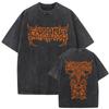 Washed Vintage Rock Band Falling In Reverse Skeleton Print Tshirt Men Women Retro Gothic Punk Tshirts Cotton Oversized T Shirt