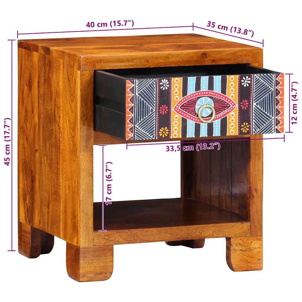 Sideboard Multicolored 40 x 35 x 45 cm Solid Acacia Wood