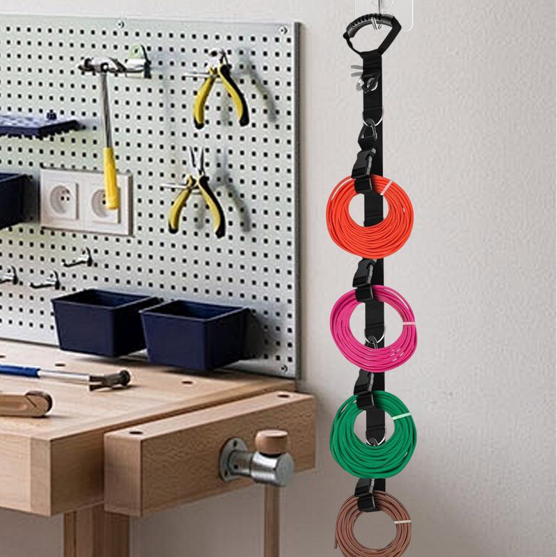 Uchwyt na przewód elektryczny Zestaw 2 owijek na przedłużacz Wytrzymałe opaski kablowe Regulowane korytka kablowe Wąż ogrodowy