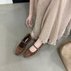 Thick Heel Shallow Mouth Mary Jane Shoes Versatile Women's Shoes 2025 Autumn New Suede Word with Retro Single Shoes