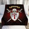 Medieval Knights Templar Patterns Blanket Retro Style Flannel Blanket Cosy Lazy Couch Cover Blanket Super Soft Sheet Mattresses