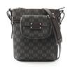 Used Anagram Shoulder Bag PVC Coated Canvas Leather Black Brown Used Women