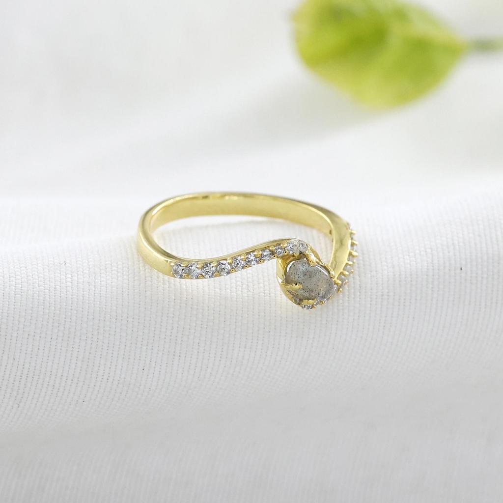 Labradorite Ring, Silver Jewelry, Gold Plated Jewelry, Gift For Her, Wedding Gift
