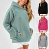 Höst Vinter Dam Hoodie Lös Stor Patchficka Lös Enfärgad Huva Elastisk Manschett Casual Daglig Användning Sport Alla Tillfällen Topp