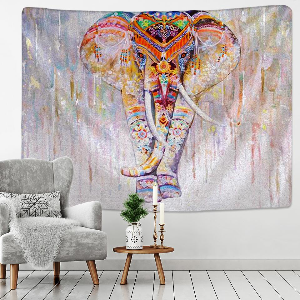 Bohemian Mandala Elephant Tapestry Wall HangingSandy BeachPicnic Throw Rug Blanket Camping Tent Travel Sleeping Pad Room