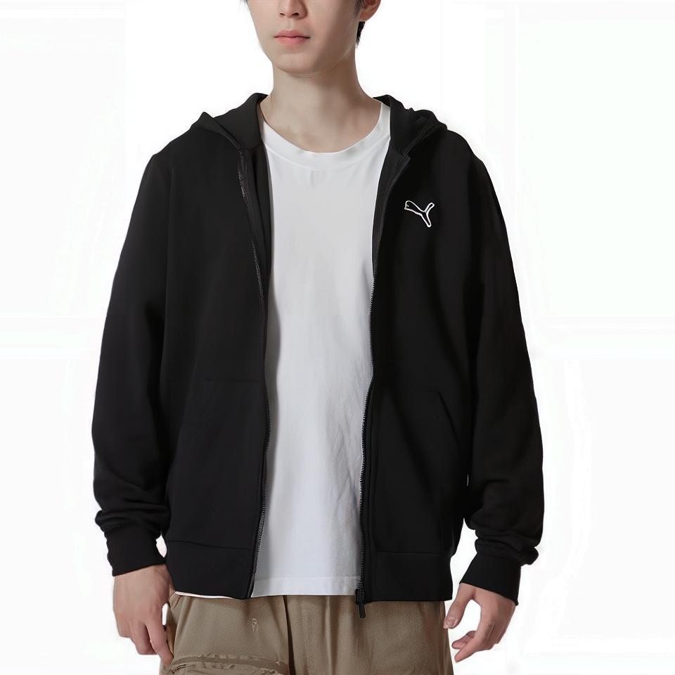 Puma Logo Sports Casual Hooded Jacket Men Jackets Black 678986-01