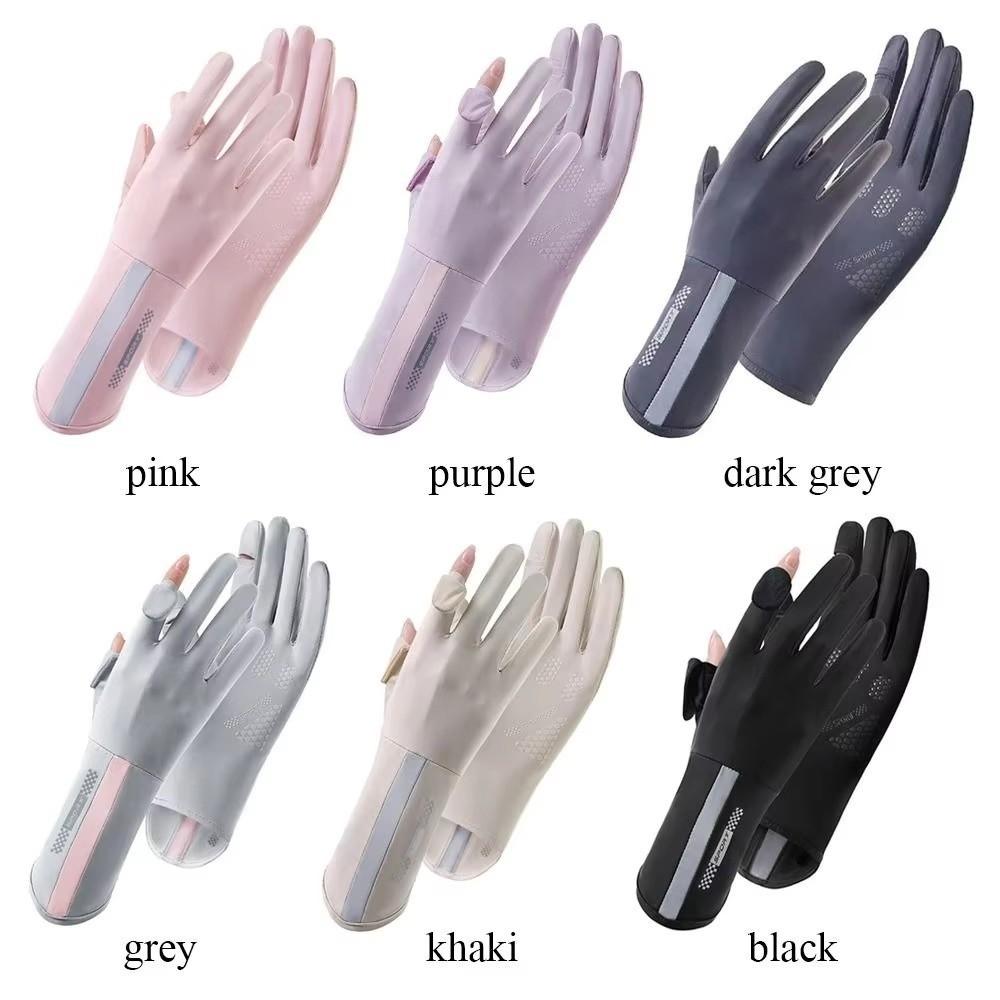 Non-slip Sunscreen Gloves Thin UPF 50 Gloves Fashion Finger Touch Screen Gloves  Summer