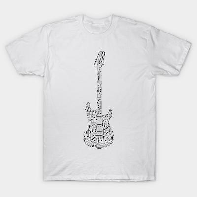 T Shirt Women Guitar Chords Music Notes Harajuku Print Kawaii Tshirt Summer Short Sleeve Female T-Shirt Top Tee