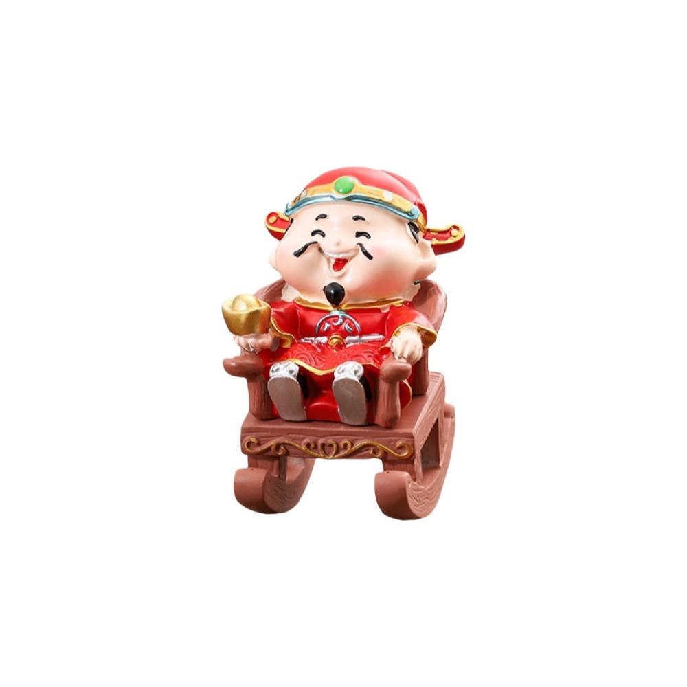 Resin God of Wealth Ornament Best Wishes Fortune Desktop Decoration Workstation Ornament