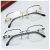Fashionable Business Presbyopia Glasses For Men And Women Rimless High-Definition Anti-Blue Light Reading Glassesdiopter To +4.0