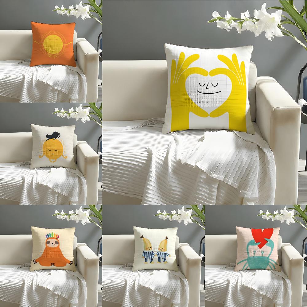 3 Fun Cartoon School Patterns For Children Pillow Case Home Living Room Decoration Linen Pillowcover Pillow Cases Cushion Cover
