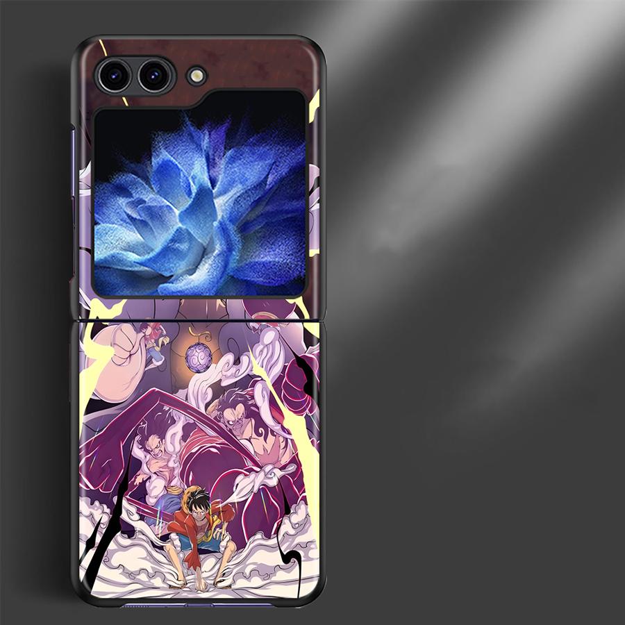 One Piece Cool Luffy Zoro Back Phone Cover Funda Case for Samsung Galaxy Flip3 Z Flip 7 6 5 4 3 Flip6 Flip4 Flip5 Flip7 FE