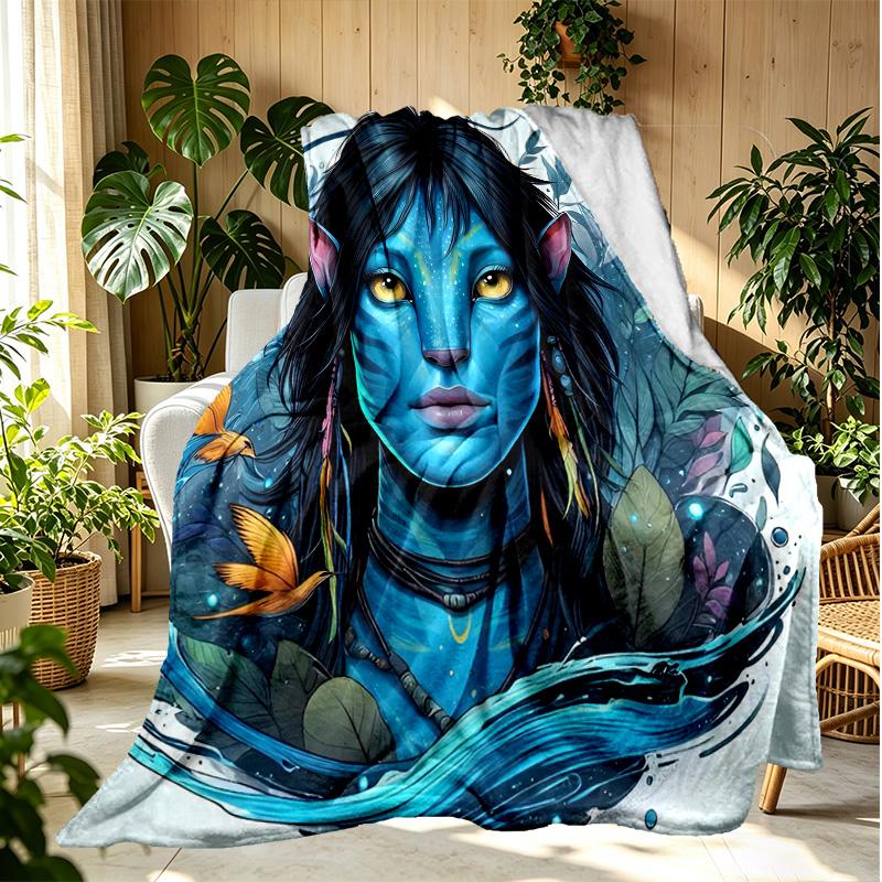 Avatar Pattern Blanket for Home Decoration, Bed, Sofa, Car Travel, Camping, Suitable for All Seasons, Birthday Christmas Gift