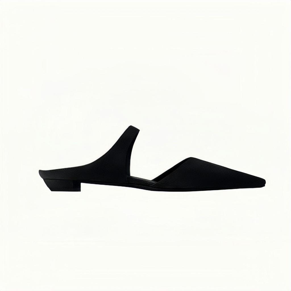 Cowhide version~ French one-word belt leather Muller half slippers women's summer outer wear bag head flat bottom cool slippers half tray