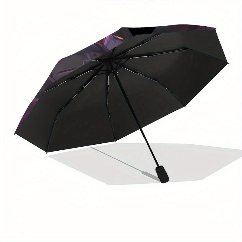 Ombrello pieghevole KPop Demon X con apertura e chiusura automatiche, telaio a 8 stecche e design compatto da viaggio, perfetto per tutte le occasioni | Elegante