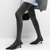 Kave Women Grey Knitted Tights Autumn Basic Opaque Pressure Pantyhose Streetwear High Waist  Stocking Leggings Y2K Gray Hosiery