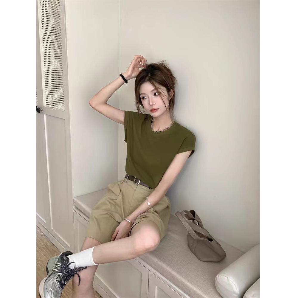 

Women s Casual Summer Sports Set: 2026 Minimalist Short Sleeve Top & Wide Leg Pants Two-Piece Outfit L