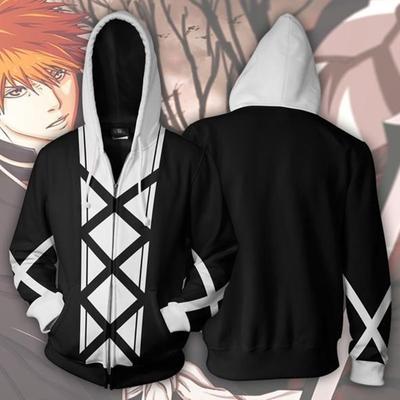 ΝΕΑ Μόδα Unisex 3D BLEACH Hoody Anime Kurosaki Ichigo μπουφάν με στάμπα Cosplay