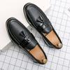 Fashion Luxury Brand Tassel Loafers Brown Slip-on Comfortable Men Leather Shoes High Quality Casual Shoes Fashion Designer Men Moccasin