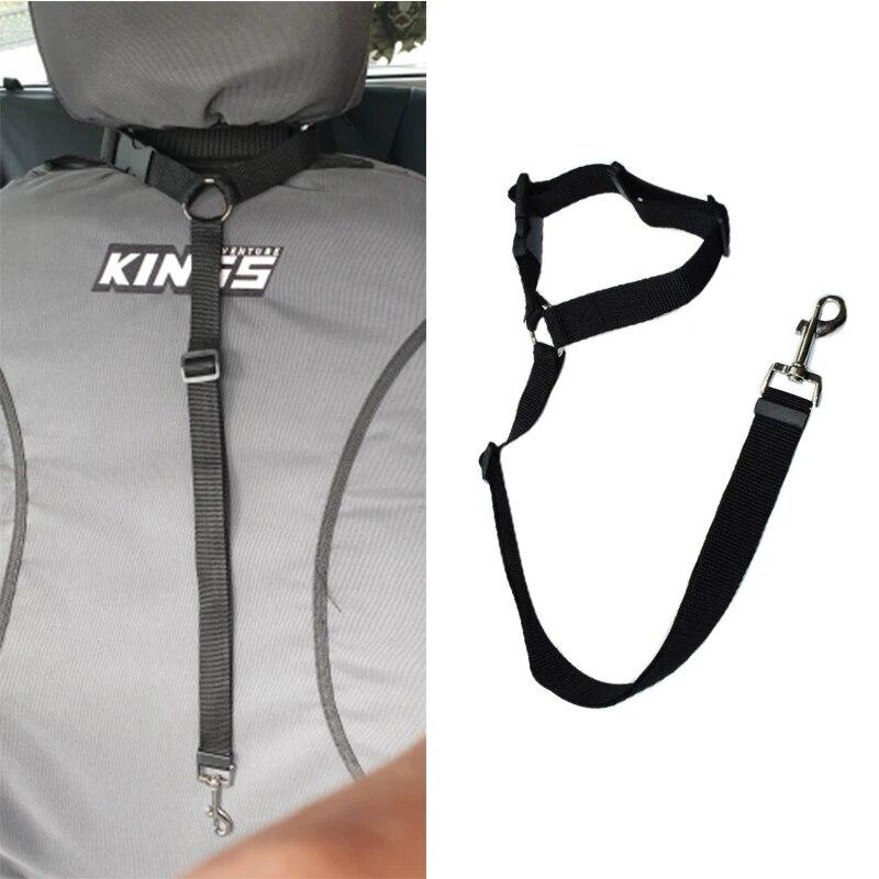 1pcs Nylon Pet Car Seat Belt Lead Leash Two-in-one Safety Belt Adjustable Dogs Collar Pet Travel Walking Accessories Supplies