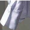In Stock: 2026 Spring Fashion Sky Blue Lace-up Ruffle V-neck Women's Shirt 1H3120101G